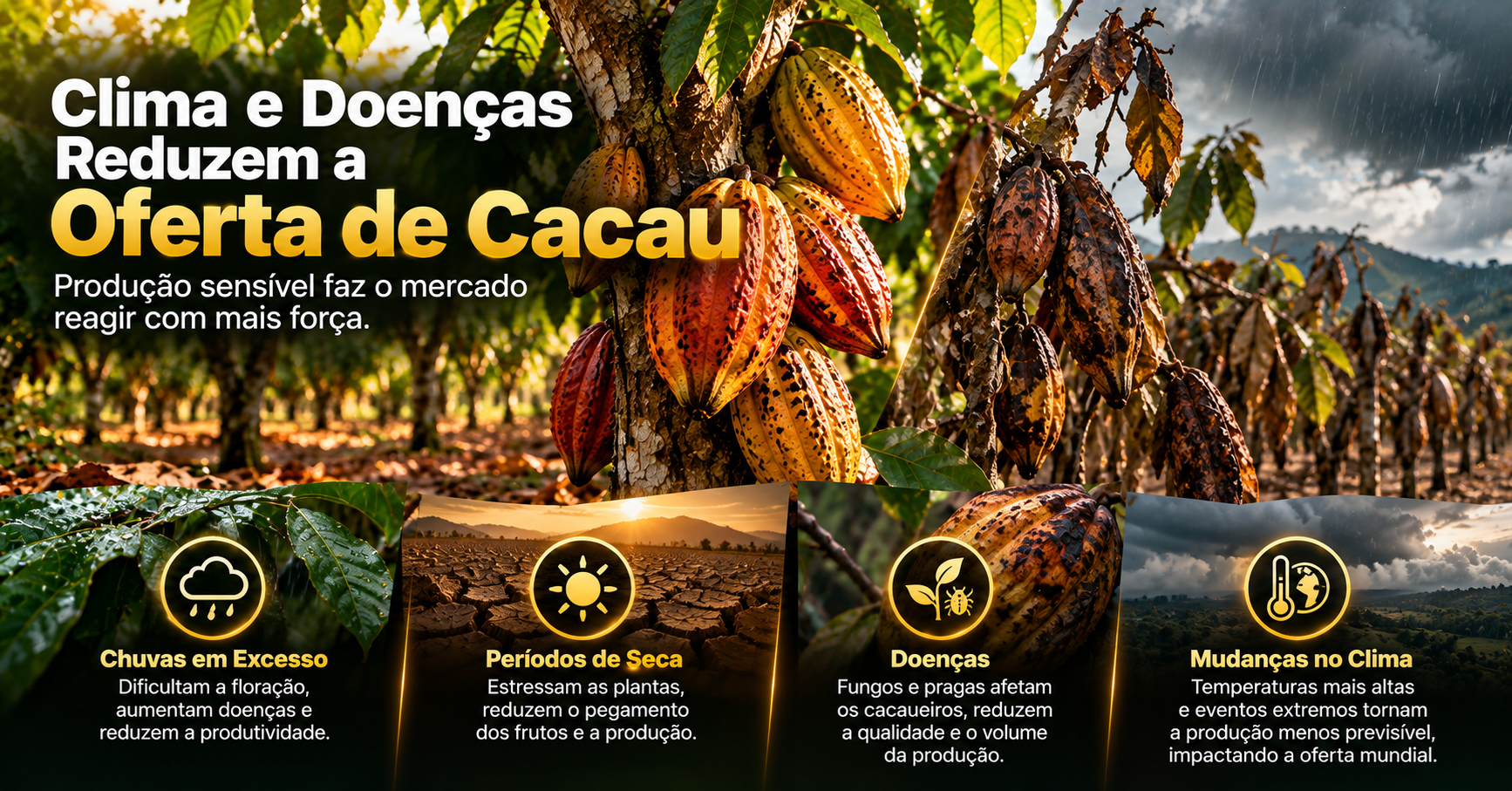 Por Que o Preço do Cacau Pode Disparar Quando a Oferta Mundial Aperta?