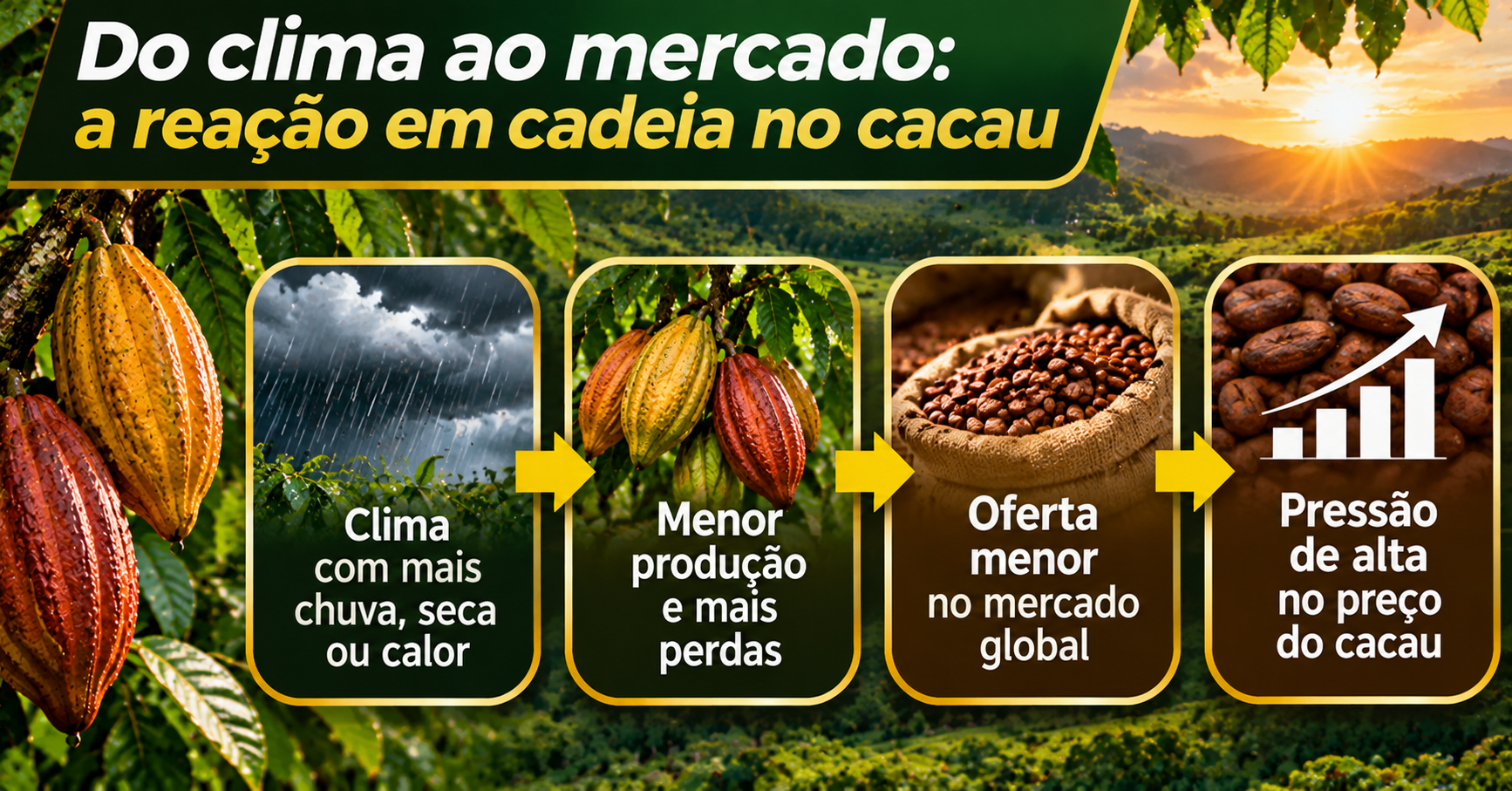 Clima e Cacau: Como Chuva, Seca e Doenças Podem Alterar o Mercado