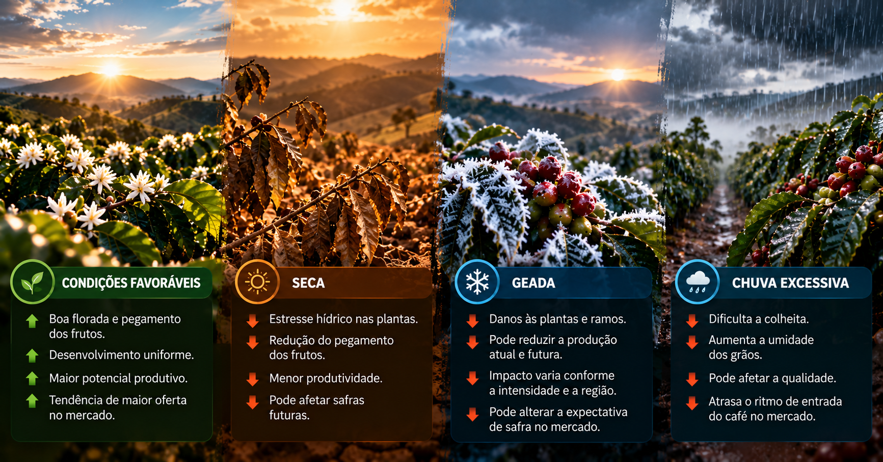 Geada, Chuva e Seca: Como o Clima Pode Mexer com o Mercado do Café