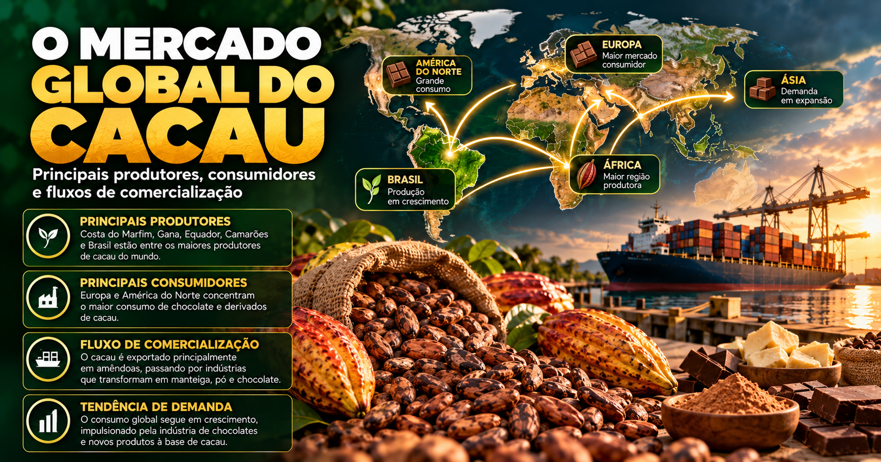 Comercialização do Cacau: Guia Completo para Entender Preços, Mercado e Venda