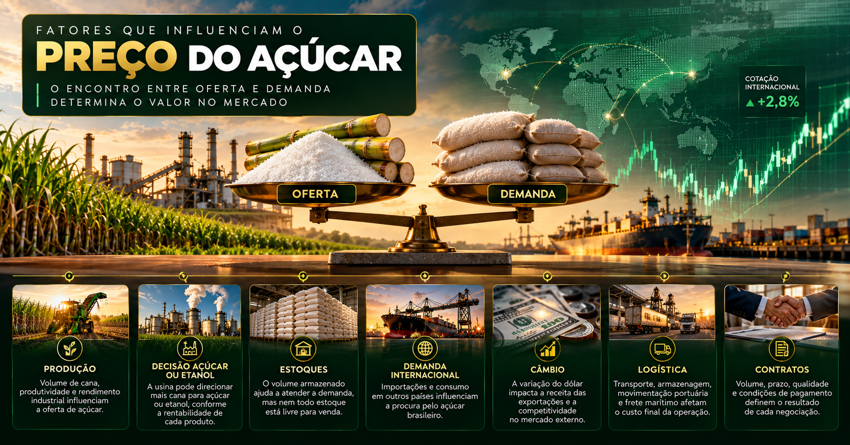 Comercialização do Açúcar: Guia Completo para Entender Mercado, Preços e Oferta