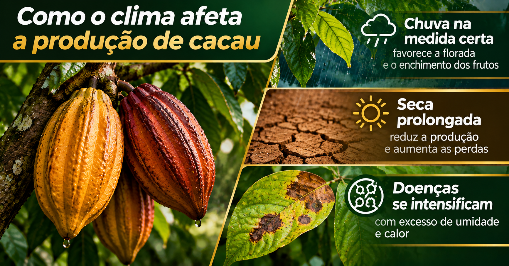 Clima e Cacau: Como Chuva, Seca e Doenças Podem Alterar o Mercado