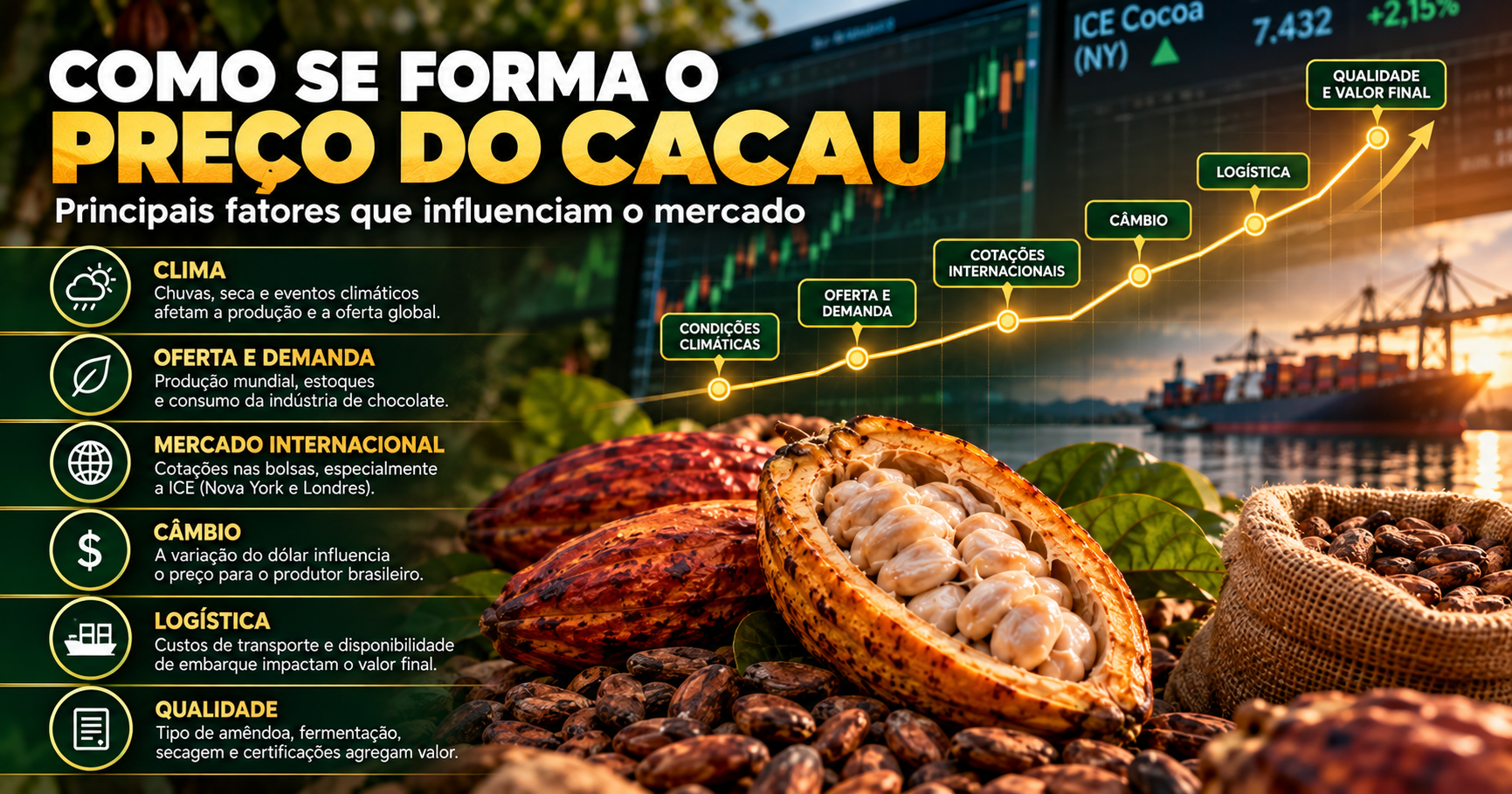Comercialização do Cacau: Guia Completo para Entender Preços, Mercado e Venda