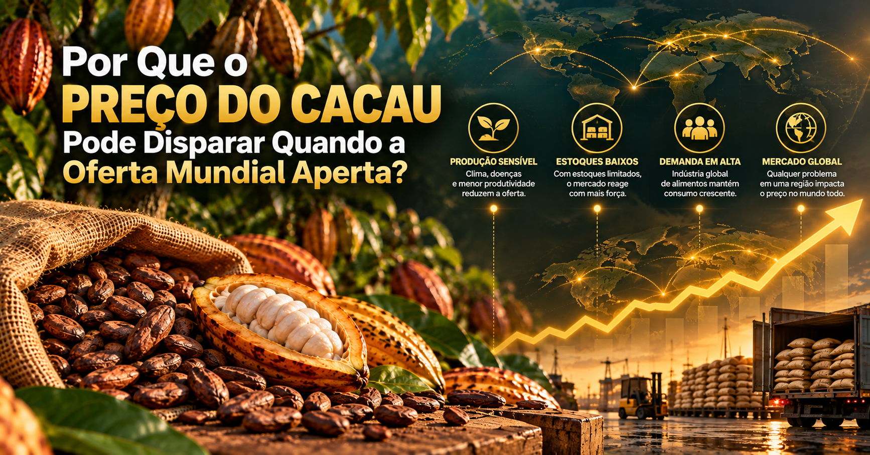 Por Que o Preço do Cacau Pode Disparar Quando a Oferta Mundial Aperta?