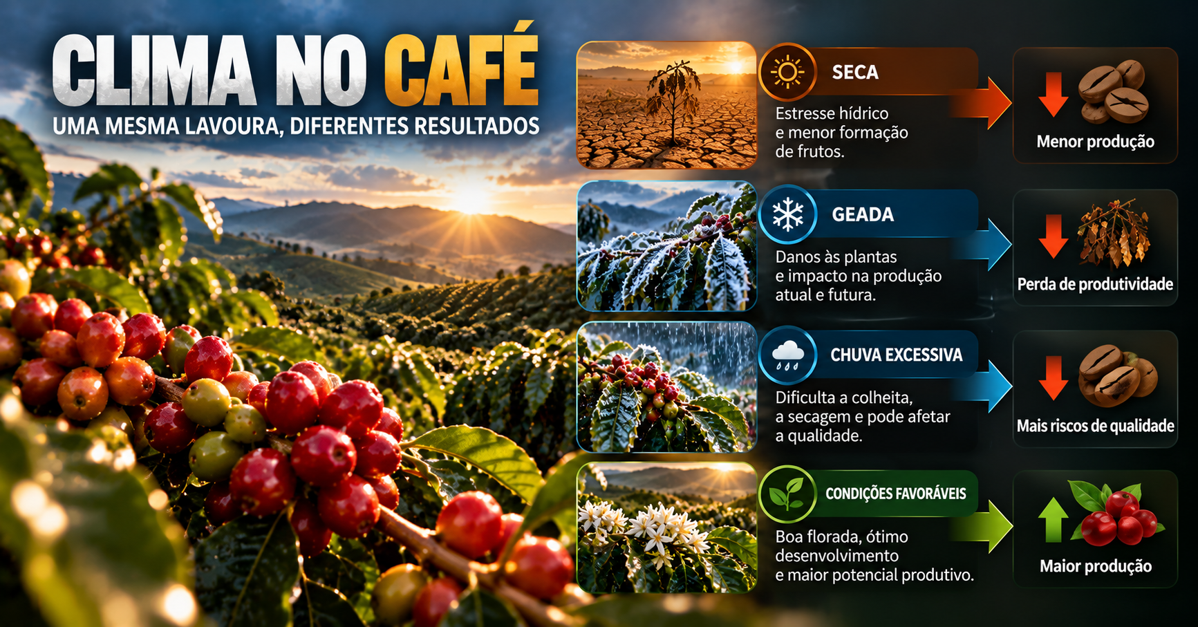 Geada, Chuva e Seca: Como o Clima Pode Mexer com o Mercado do Café