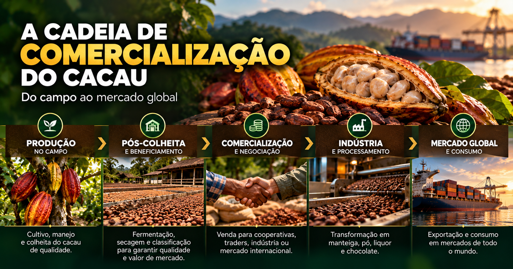Comercialização do Cacau: Guia Completo para Entender Preços, Mercado e Venda