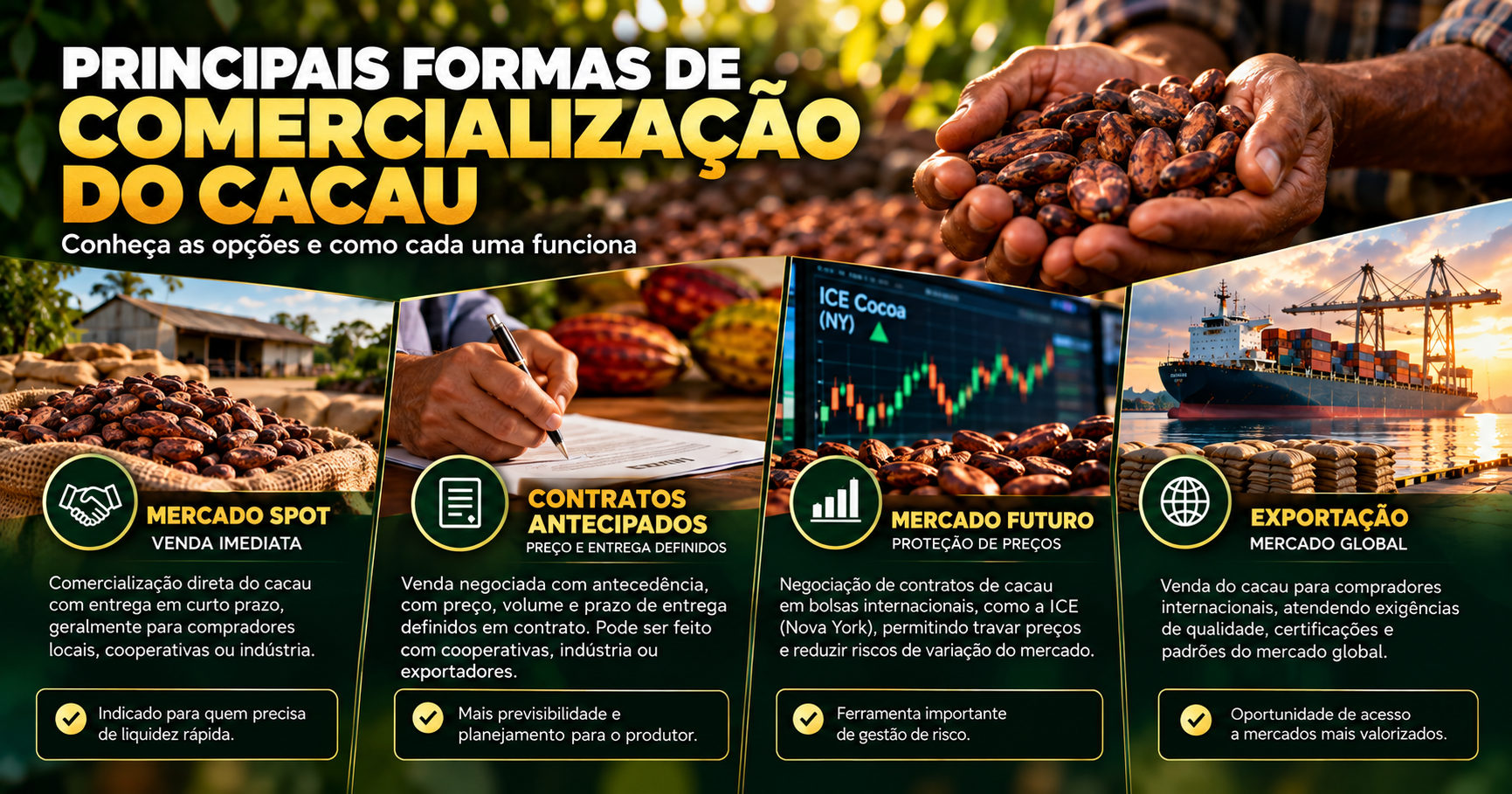 Comercialização do Cacau: Guia Completo para Entender Preços, Mercado e Venda